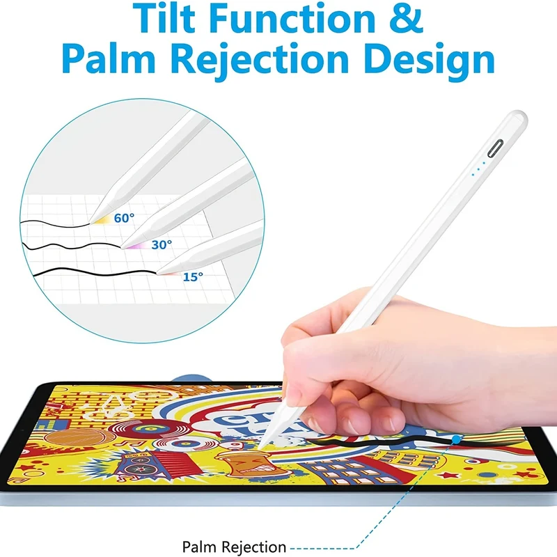 Penna Stilo Per IPad Con Palm Rejection, Matita Attiva Compatibile Con (2018-2022) Apple IPad Pro 11 & 32,77 Cm, IPad 9a/8a/7a/6a Generazione, IPad Air 5a/4a/3a Generazione, IPad Mini 6a/5a Generazione