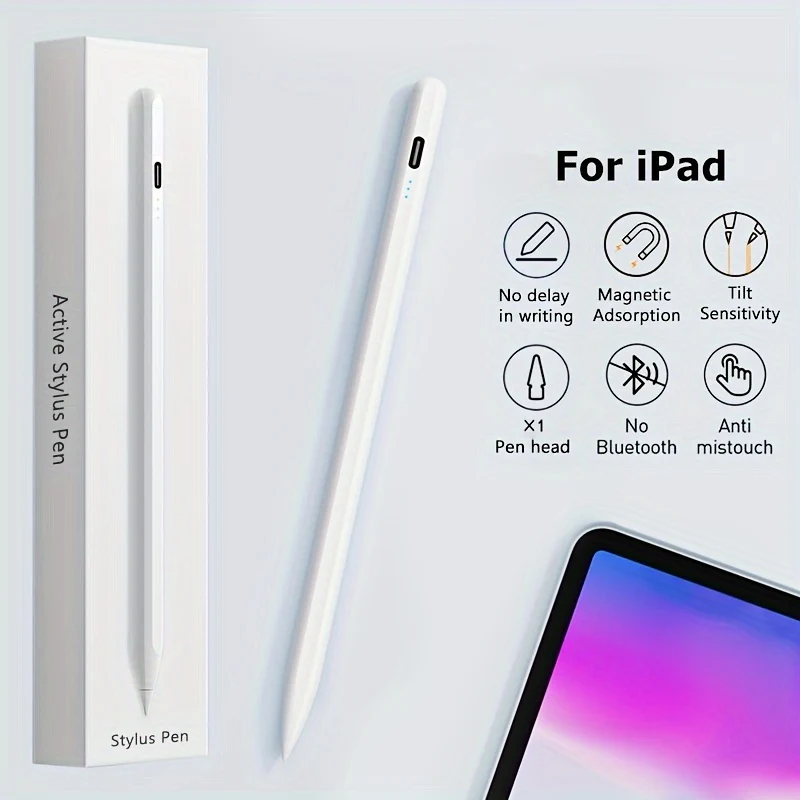 Penna Stilo Per IPad Con Palm Rejection, Matita Attiva Compatibile Con (2018-2022) Apple IPad Pro 11 & 32,77 Cm, IPad 9a/8a/7a/6a Generazione, IPad Air 5a/4a/3a Generazione, IPad Mini 6a/5a Generazione