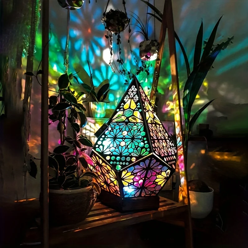 1pc LED Lampada Atmosfera Pavimento Bohemien Luce Cielo Stellato, Lampada Proiezione Cielo Pavimento Bohemien Cielo Stellato Lampada