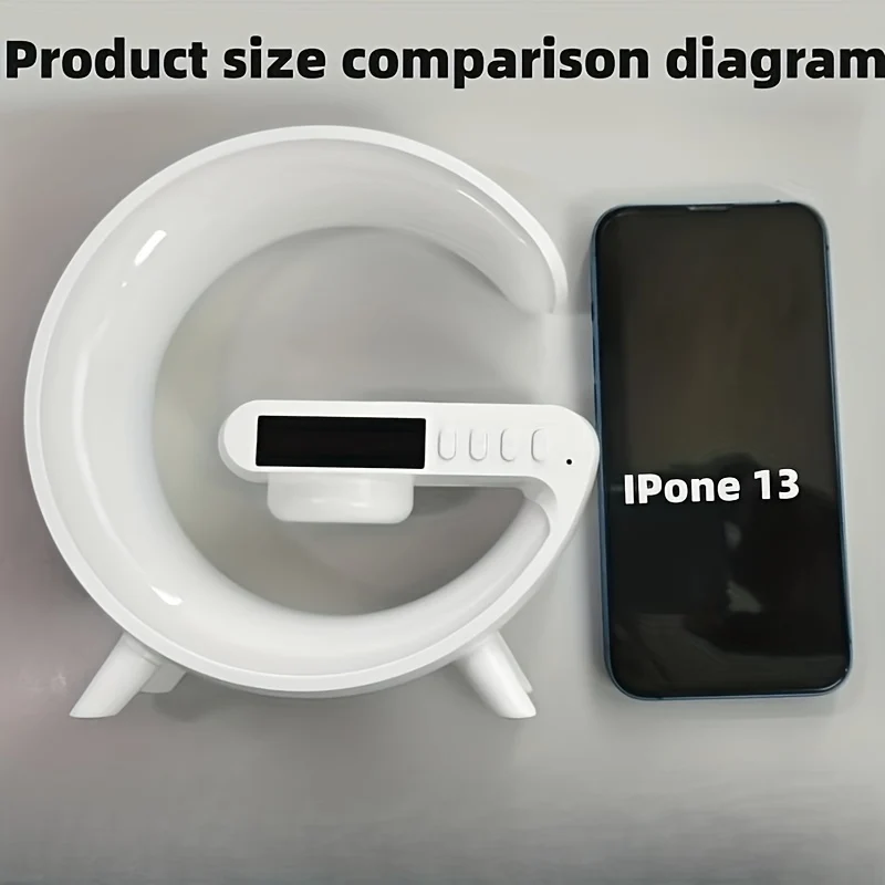 G63 Lampada Intelligente Altoparlanti Wireless Lampada Da Comodino Per Atmosfera Con Funzione Di Ricarica Wireless Per Smartphone, Luce Sveglia Ritmo Musicale Luce