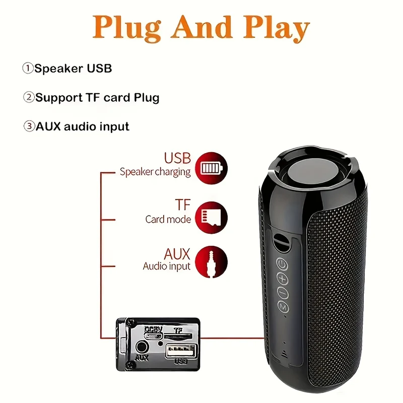 Altoparlanti Wireless T&G117, Altoparlante MusiBaby, Da Esterno, Portatile, Lettura Dati Unità TF\Flach, Altoparlante Wireless, Wireless 5.3, Stereo Ad Alto Volume, Altoparlanti Con Carica Dei Bassi In Forte Espansione