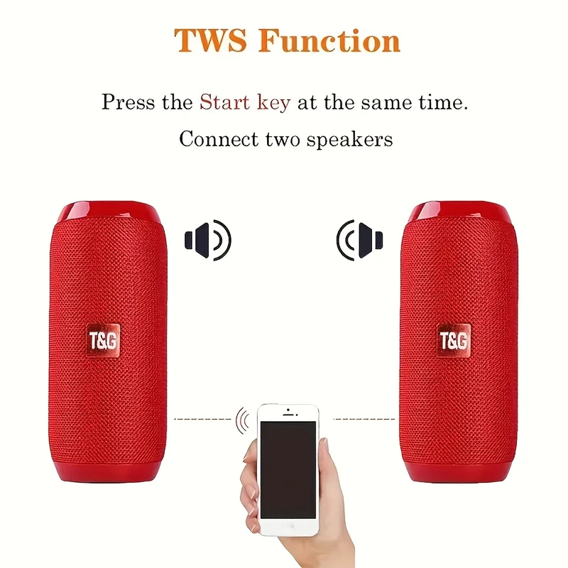 Altoparlanti Wireless T&G117, Altoparlante MusiBaby, Da Esterno, Portatile, Lettura Dati Unità TF\Flach, Altoparlante Wireless, Wireless 5.3, Stereo Ad Alto Volume, Altoparlanti Con Carica Dei Bassi In Forte Espansione