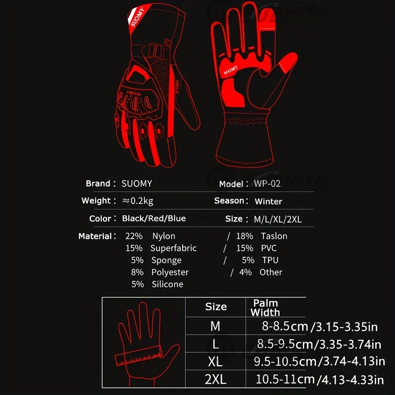 Guanti invernali per moto Mantieni caldo l'equipaggiamento da motocross antivento impermeabile Moto Motorbike Guanti touch screen sportivi all'aperto