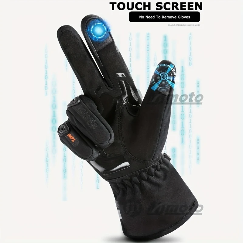 Guanti invernali per moto Mantieni caldo l'equipaggiamento da motocross antivento impermeabile Moto Motorbike Guanti touch screen sportivi all'aperto
