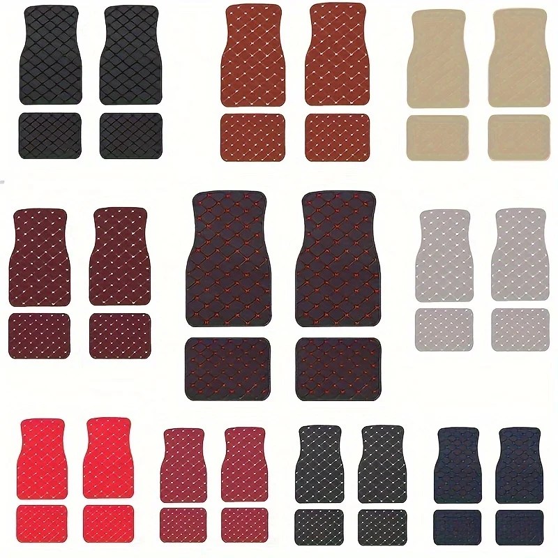 4pz Tappetini Per Auto, Universali Anteriori E Posteriori Impermeabili, Set Completo Di Tappetini Auto In Pelle PU, Accessori Per Interni Auto