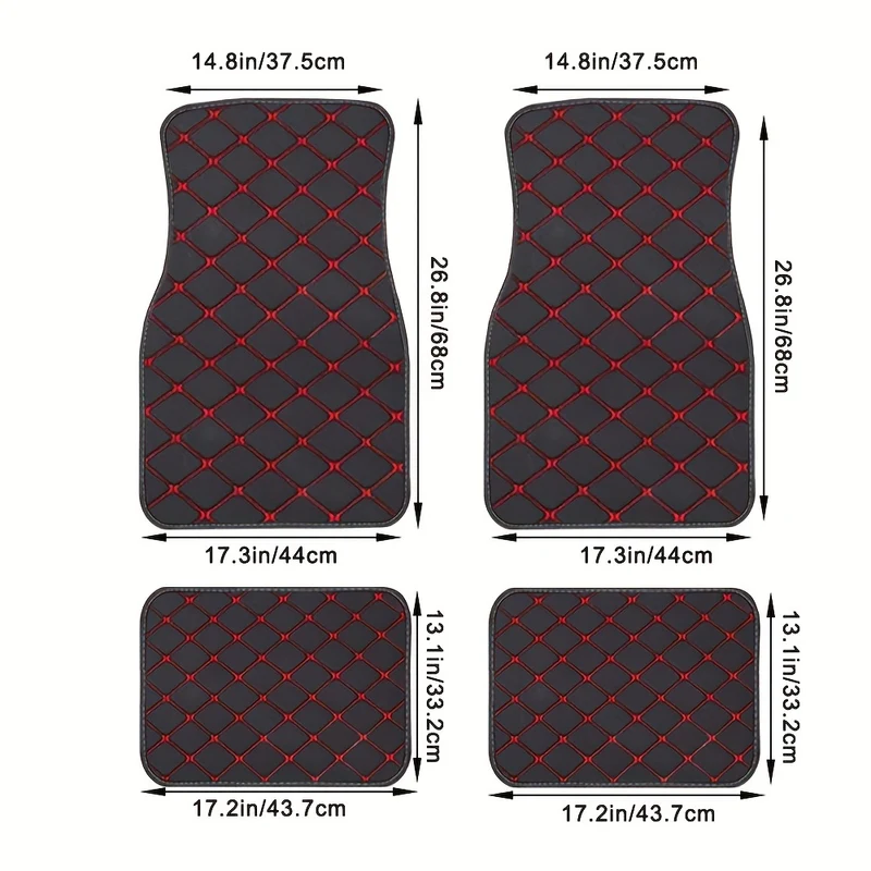 4 pz. Tappetini per auto universali impermeabili anteriori posteriori set completo tappeti per auto accessori per tappeti in pelle interni