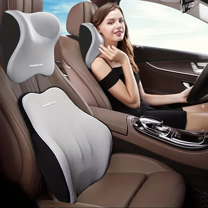 Cuscino Lombare Del Poggiatesta Dell'auto Cuscino Per Il Collo Dell'auto In Memory Foam Importato Ad Alto Rimbalzo Al 100% Supporto Per La Vita Cuscino Per Seggiolino Auto Di Fascia Alta