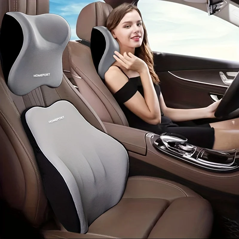 Cuscino Lombare Del Poggiatesta Dell'auto Cuscino Per Il Collo Dell'auto In Memory Foam Importato Ad Alto Rimbalzo Al 100% Supporto Per La Vita Cuscino Per Seggiolino Auto Di Fascia Alta