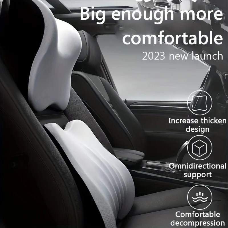 Cuscino Lombare Del Poggiatesta Dell'auto Cuscino Per Il Collo Dell'auto In Memory Foam Importato Ad Alto Rimbalzo Al 100% Supporto Per La Vita Cuscino Per Seggiolino Auto Di Fascia Alta