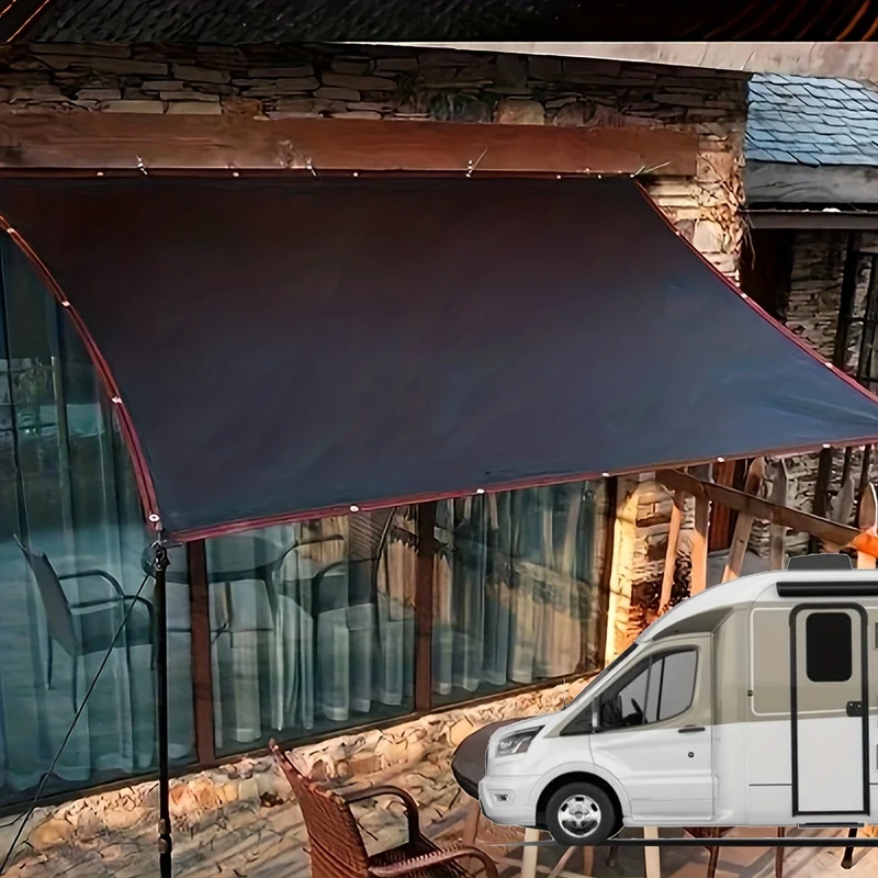 Telo parasole, Rete densa di isolamento termico, Telo ombreggiante, protezione dal sole e dalla neve per balcone, cortile, campeggio in camper, nero