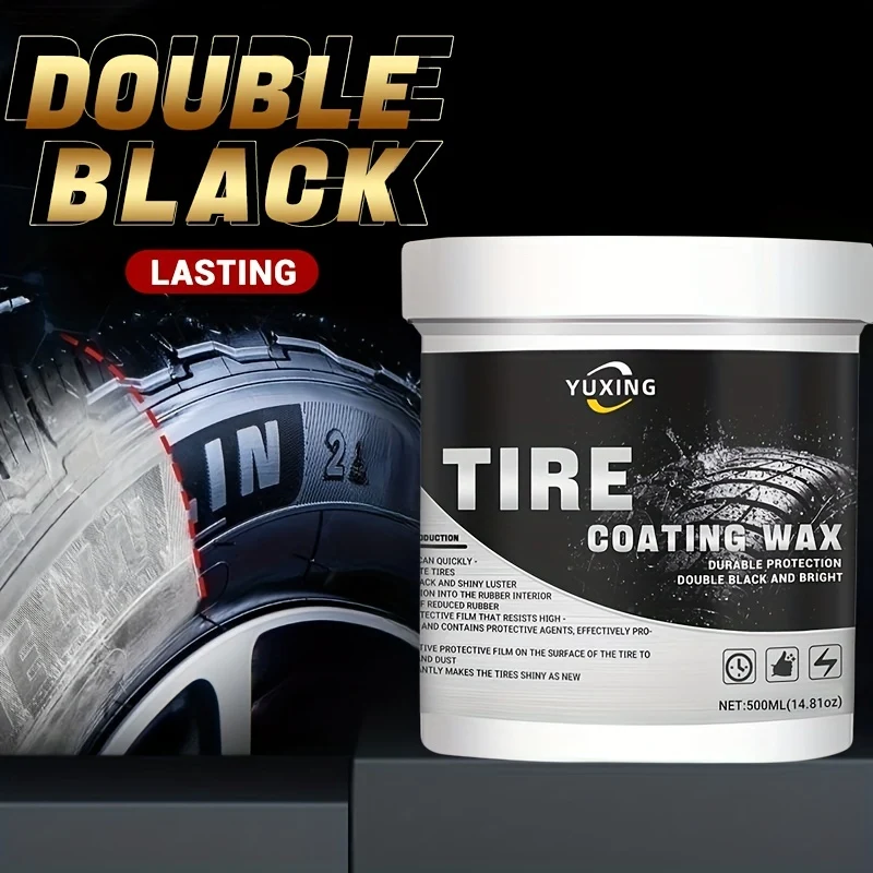 500ml Pasta Di Rivestimento Nero E Luminoso Per La Riparazione Di Pneumatici Per Auto, Cera Per Pneumatici Per Moto Lucidante E Resistente Alla Scoloritura, Detergente Brillante Per La Decontaminazione