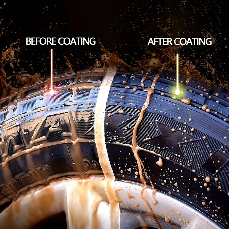 500ml Pasta Di Rivestimento Nero E Luminoso Per La Riparazione Di Pneumatici Per Auto, Cera Per Pneumatici Per Moto Lucidante E Resistente Alla Scoloritura, Detergente Brillante Per La Decontaminazione