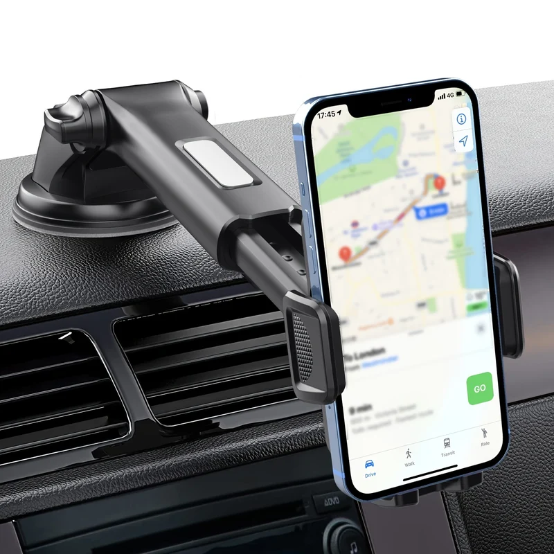 Supporto per telefono per auto, supporto per telefono con forte ventosa, supporto per telefono 2 in 1 cruscotto/parabrezza, vivavoce per tutti i telefoni cellulari