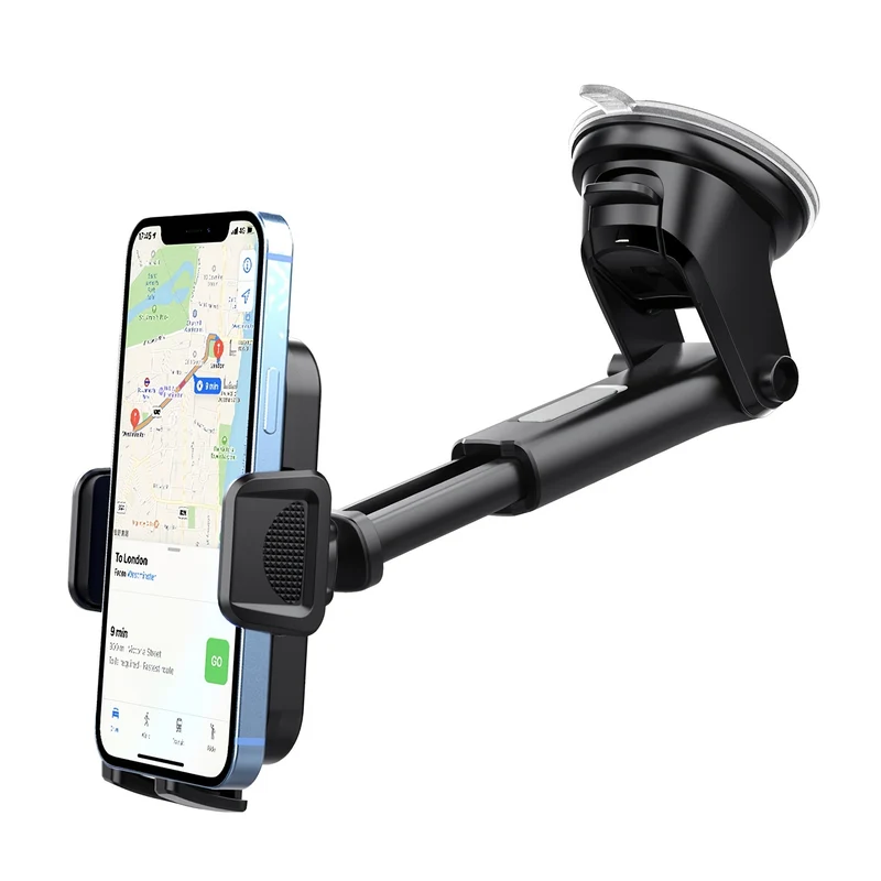 Supporto per telefono per auto, supporto per telefono con forte ventosa, supporto per telefono 2 in 1 cruscotto/parabrezza, vivavoce per tutti i telefoni cellulari