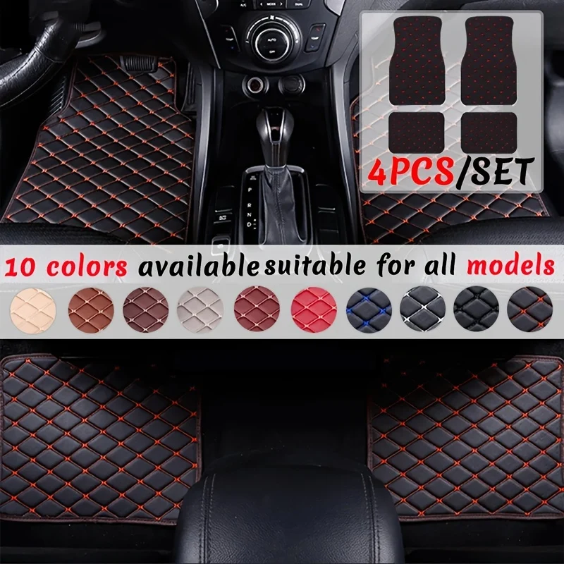4pz Tappetini Per Auto, Universali Anteriori E Posteriori Impermeabili, Set Completo Di Tappetini Auto In Pelle PU, Accessori Per Interni Auto