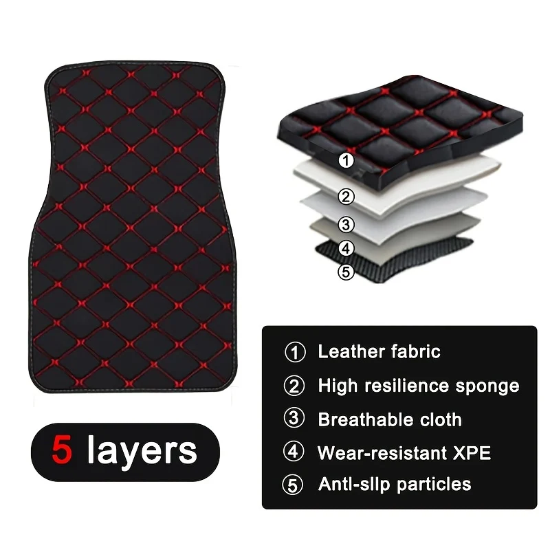 4pz Tappetini Per Auto, Universali Anteriori E Posteriori Impermeabili, Set Completo Di Tappetini Auto In Pelle PU, Accessori Per Interni Auto