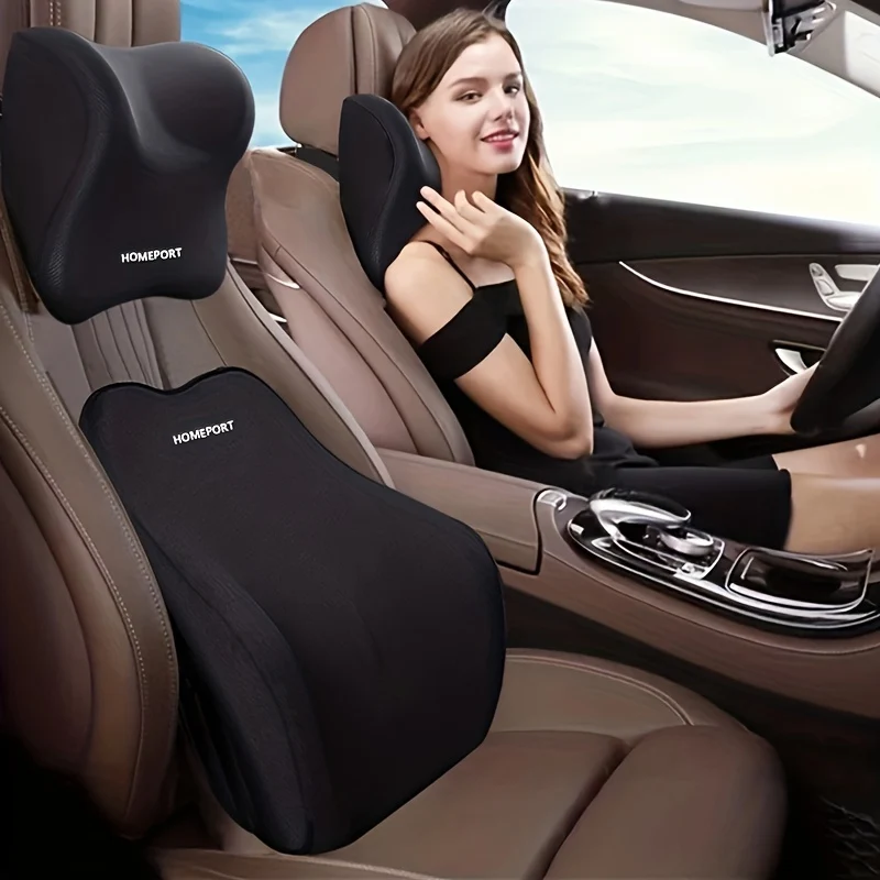 Cuscino Lombare Del Poggiatesta Dell'auto Cuscino Per Il Collo Dell'auto In Memory Foam Importato Ad Alto Rimbalzo Al 100% Supporto Per La Vita Cuscino Per Seggiolino Auto Di Fascia Alta