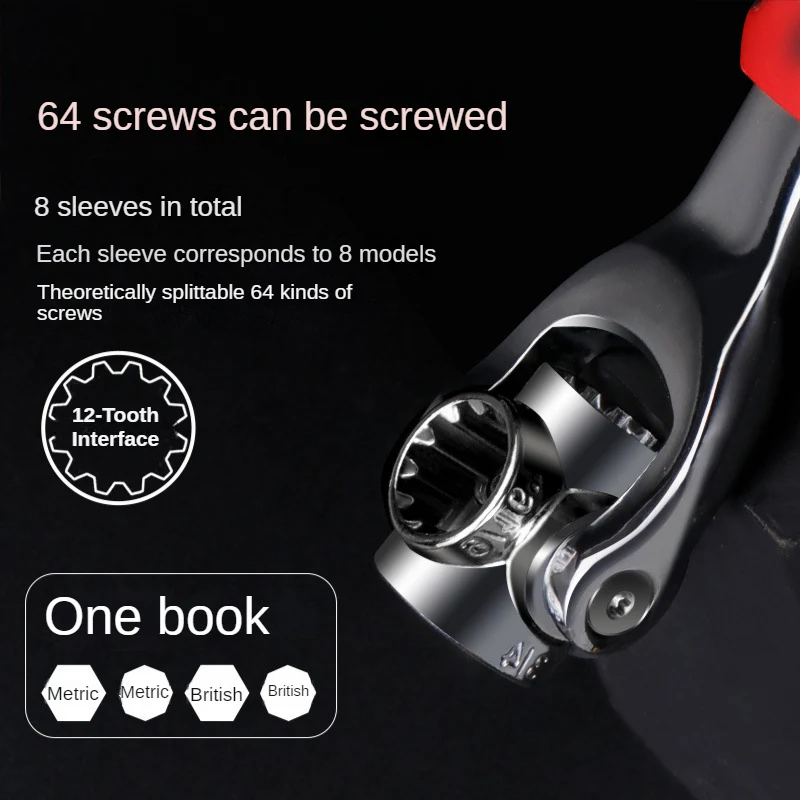1pc Chiave A Tubo, 121,92/132,08 Cm 1 Chiave A Bussola Universale Rotazione A 360 Gradi Chiave Multifunzione Utensili Manuali Chiave Magnetica Strumenti Di Riparazione Automatica