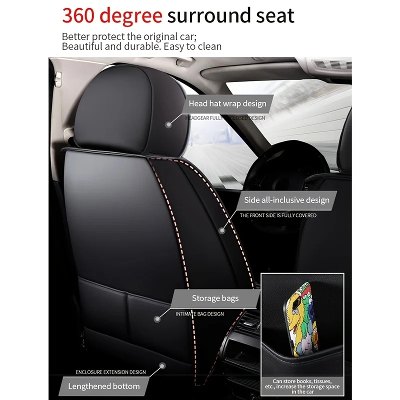 Copertura Del Sedile Dell'automobile In Pelle PU Di Lusso Protezione Del Cuscino Del Sedile Auto Quattro Stagioni Accessori Per Interni Del Veicolo