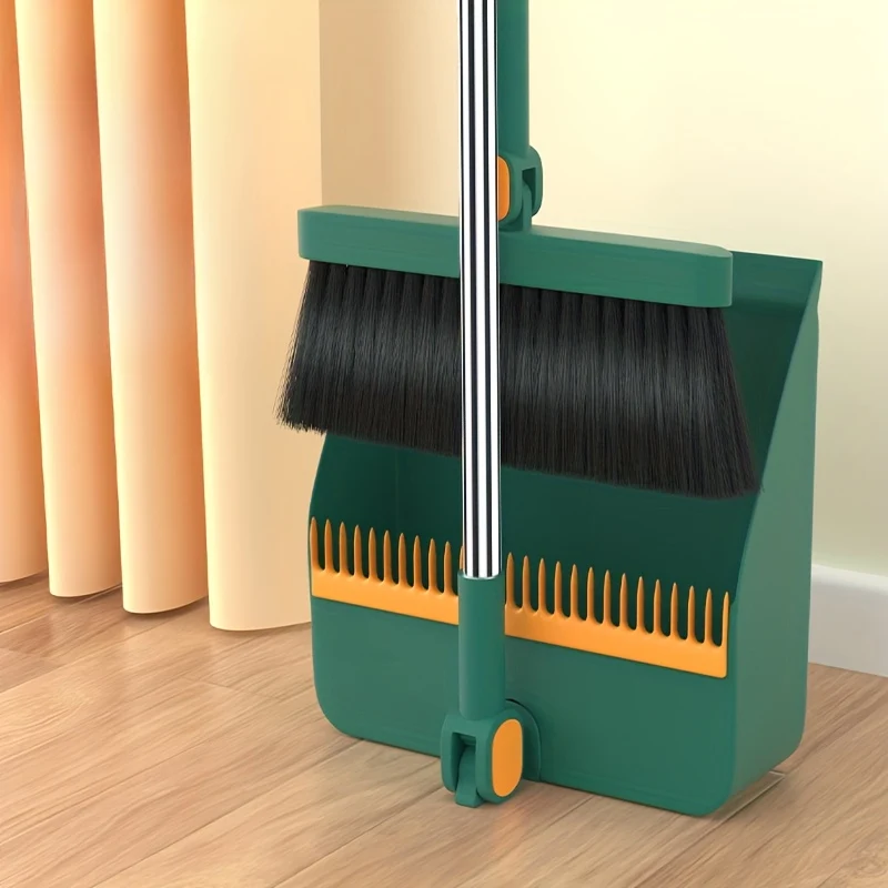 2 pz./set 48,8 pollici manico lungo Scopa e Paletta per la casa, set scopa otatable, spazzare cucina pavimento in legno peli di animali domestici, pulizia forniture per interni