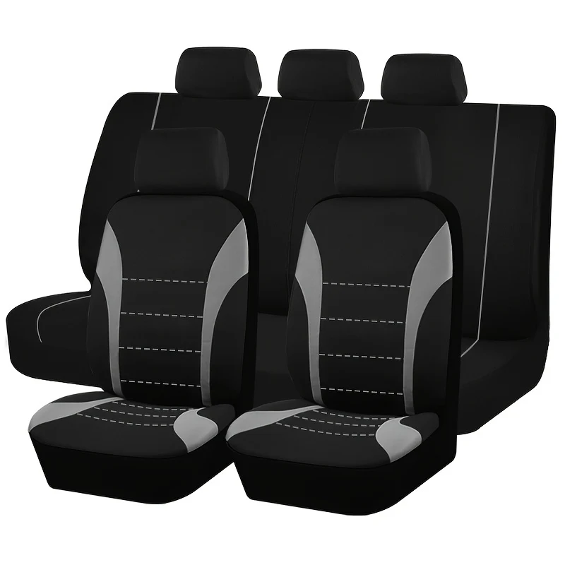 Coprisedili 9 pezzi Set Cuscino per auto Accessori auto Sedile Proteggi SUV Van Camion Cinque posti Airbag universale Sicuro Nero Grigio Rosa Blu Rosso