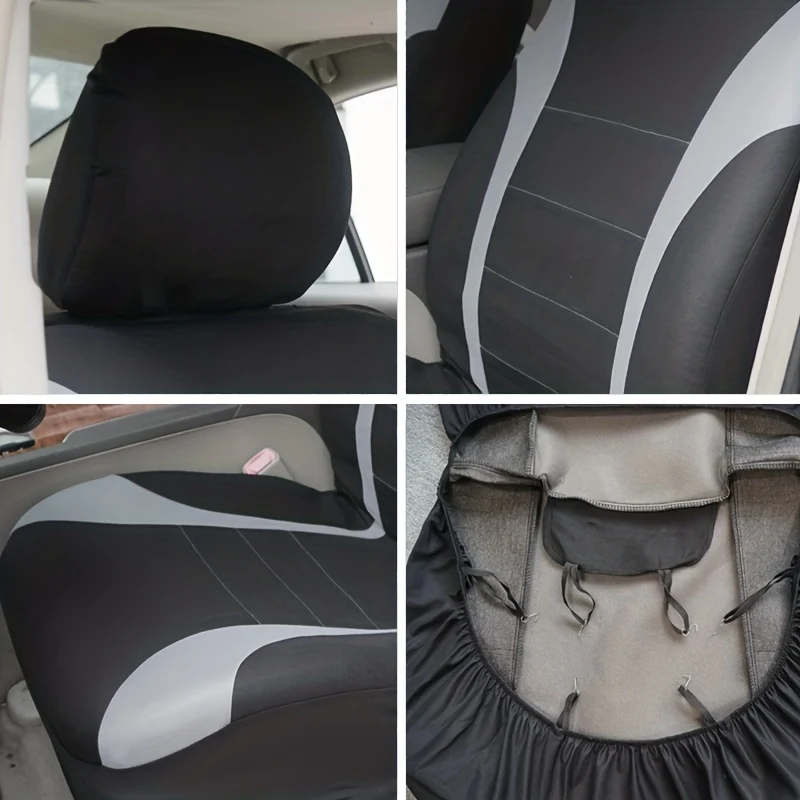 Coprisedili 9 pezzi Set Cuscino per auto Accessori auto Sedile Proteggi SUV Van Camion Cinque posti Airbag universale Sicuro Nero Grigio Rosa Blu Rosso