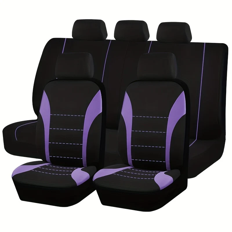 Coprisedili 9 pezzi Set Cuscino per auto Accessori auto Sedile Proteggi SUV Van Camion Cinque posti Airbag universale Sicuro Nero Grigio Rosa Blu Rosso