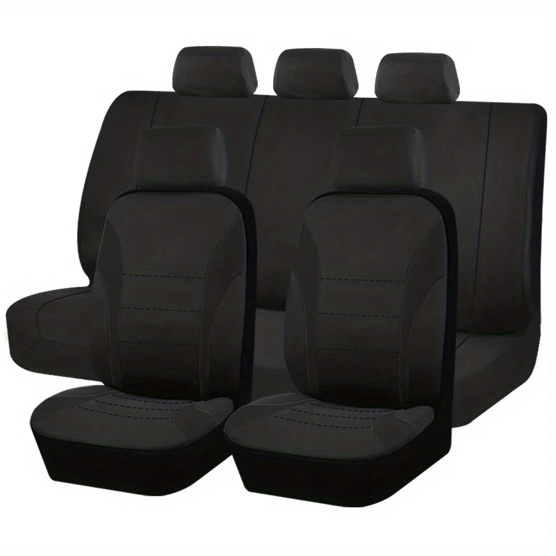 Coprisedili 9 pezzi Set Cuscino per auto Accessori auto Sedile Proteggi SUV Van Camion Cinque posti Airbag universale Sicuro Nero Grigio Rosa Blu Rosso