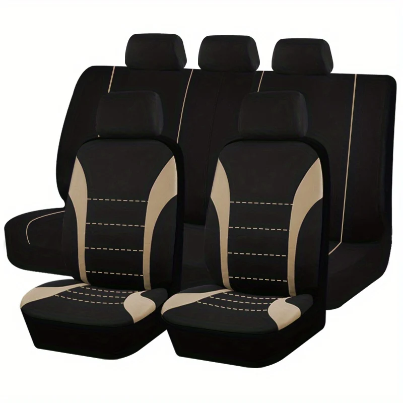 Coprisedili 9 pezzi Set Cuscino per auto Accessori auto Sedile Proteggi SUV Van Camion Cinque posti Airbag universale Sicuro Nero Grigio Rosa Blu Rosso
