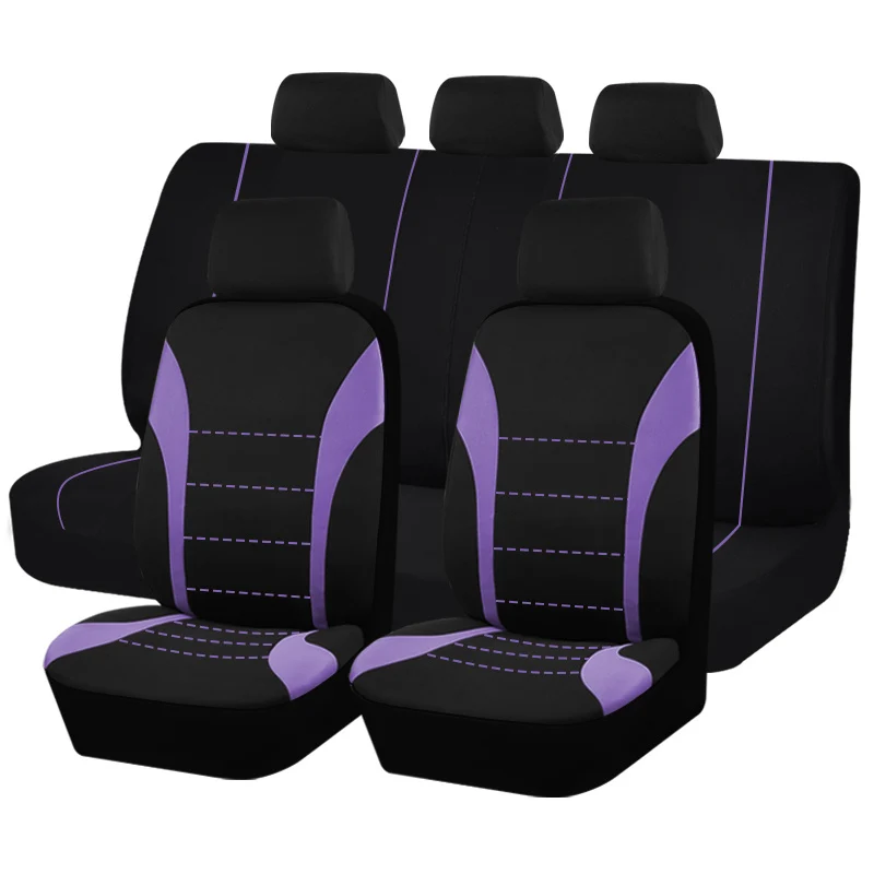 Coprisedili 9 pezzi Set Cuscino per auto Accessori auto Sedile Proteggi SUV Van Camion Cinque posti Airbag universale Sicuro Nero Grigio Rosa Blu Rosso