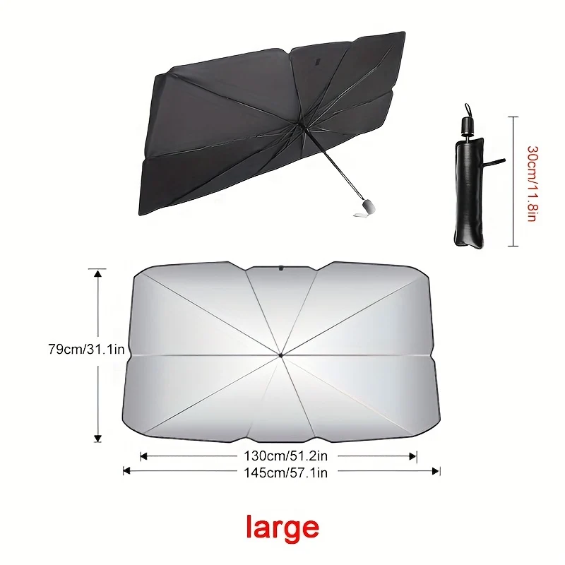 Automobile Windshield Sunshade-Foldable Automobile Umbrella Sunshade, Copertura Parabrezza Anteriore Anti-ultravioletti (protezione Termica) Copertura Parabrezza Card