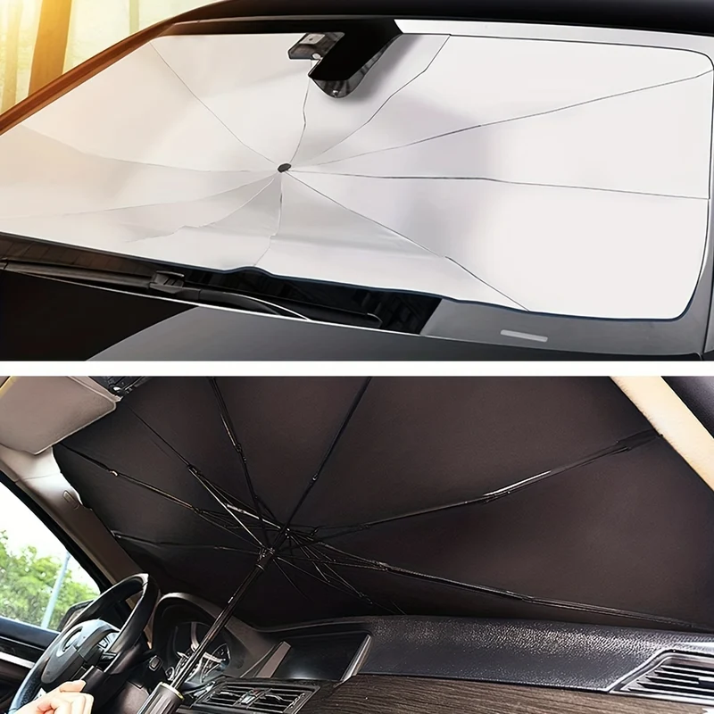 Automobile Windshield Sunshade-Foldable Automobile Umbrella Sunshade, Copertura Parabrezza Anteriore Anti-ultravioletti (protezione Termica) Copertura Parabrezza Card