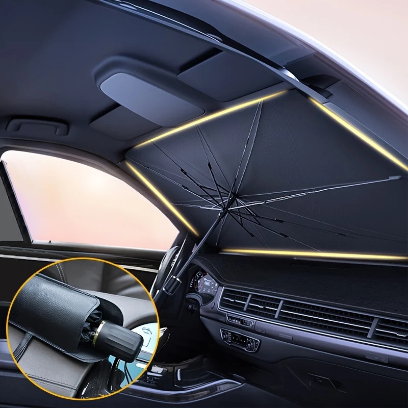 Automobile Windshield Sunshade-Foldable Automobile Umbrella Sunshade, Copertura Parabrezza Anteriore Anti-ultravioletti (protezione Termica) Copertura Parabrezza Card