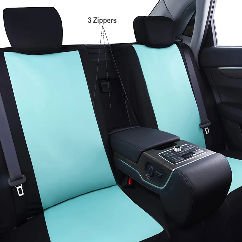 Copertura Del Sedile Dell'auto In Tessuto Di Poliestere Verde Menta Adatta A Tutti I Modelli, Set Di 9 Pezzi