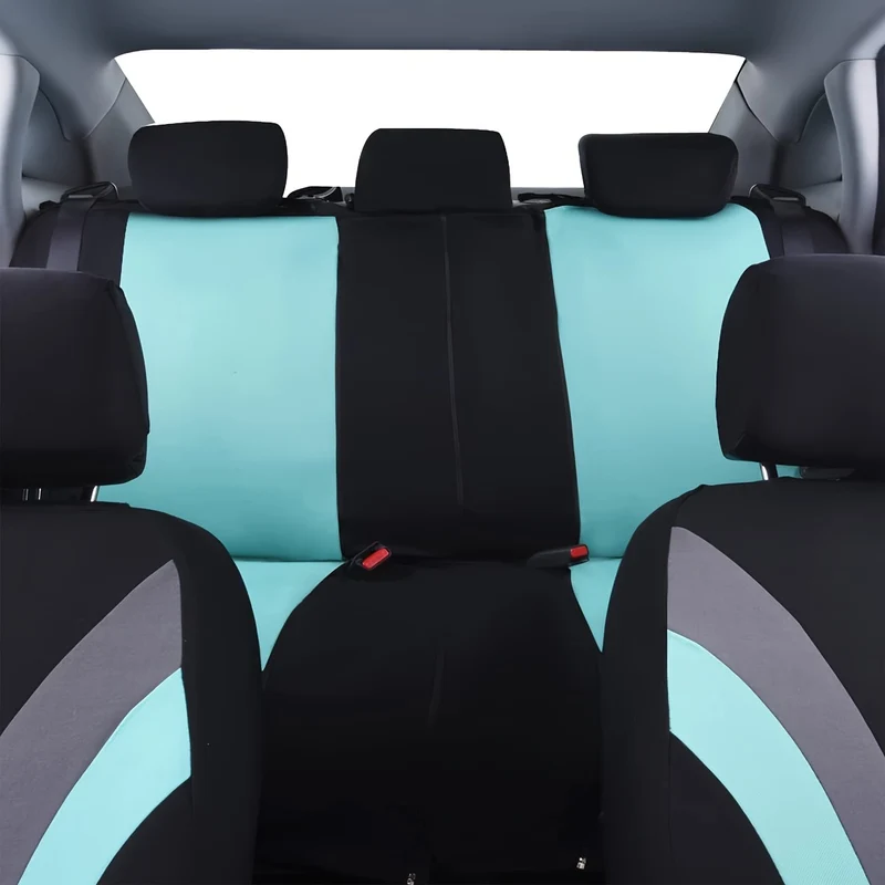 Copertura Del Sedile Dell'auto In Tessuto Di Poliestere Verde Menta Adatta A Tutti I Modelli, Set Di 9 Pezzi