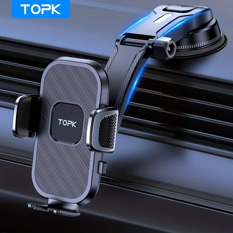 TOPK D38-C Supporto Per Telefono Per Auto, Supporto Per Telefono Cellulare Orizzontale E Verticale Aggiornato Per Cruscotto Auto Compatibile Con Tutti I Telefoni