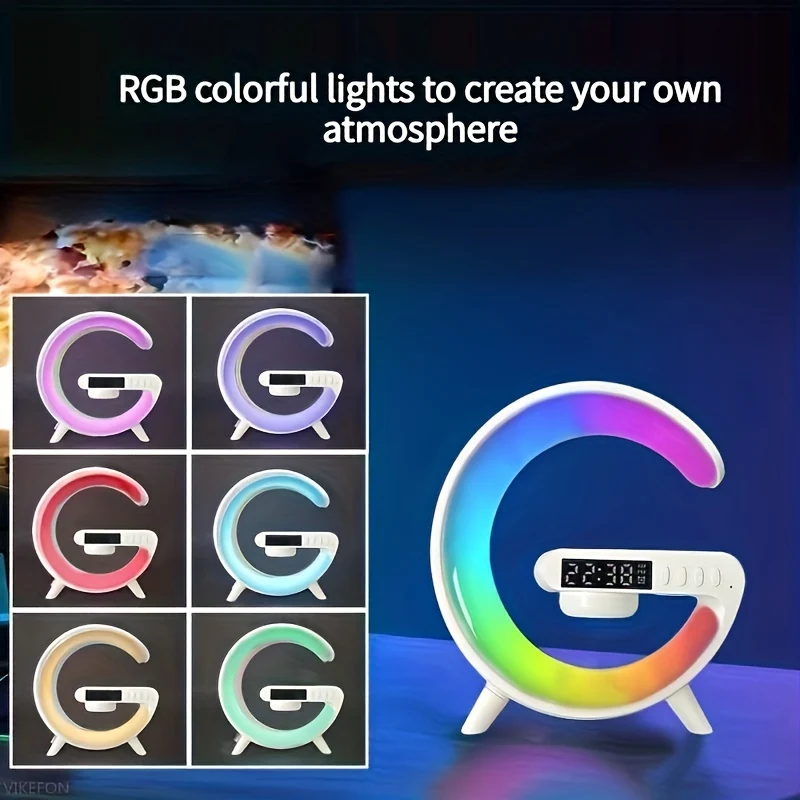 4 In1 Altoparlanti Wireless Intelligenti Con Ricarica Wireless Veloce, Luce RGB, Sveglia Alba & Luce Sveglia - Perfetti Per Le Camere Da Letto!