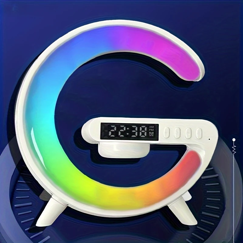 4 In1 Altoparlanti Wireless Intelligenti Con Ricarica Wireless Veloce, Luce RGB, Sveglia Alba & Luce Sveglia - Perfetti Per Le Camere Da Letto!
