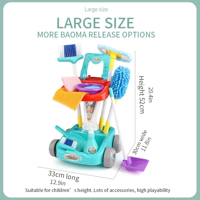 Giochi Di Imitazione Del Bambino Per Bambini Set Di Giocattoli Per La Pulizia Del Carrello Delle Pulizie Per Bambini E Neonati, Gioco Di Imitazione Della Scopa Per Bambini
