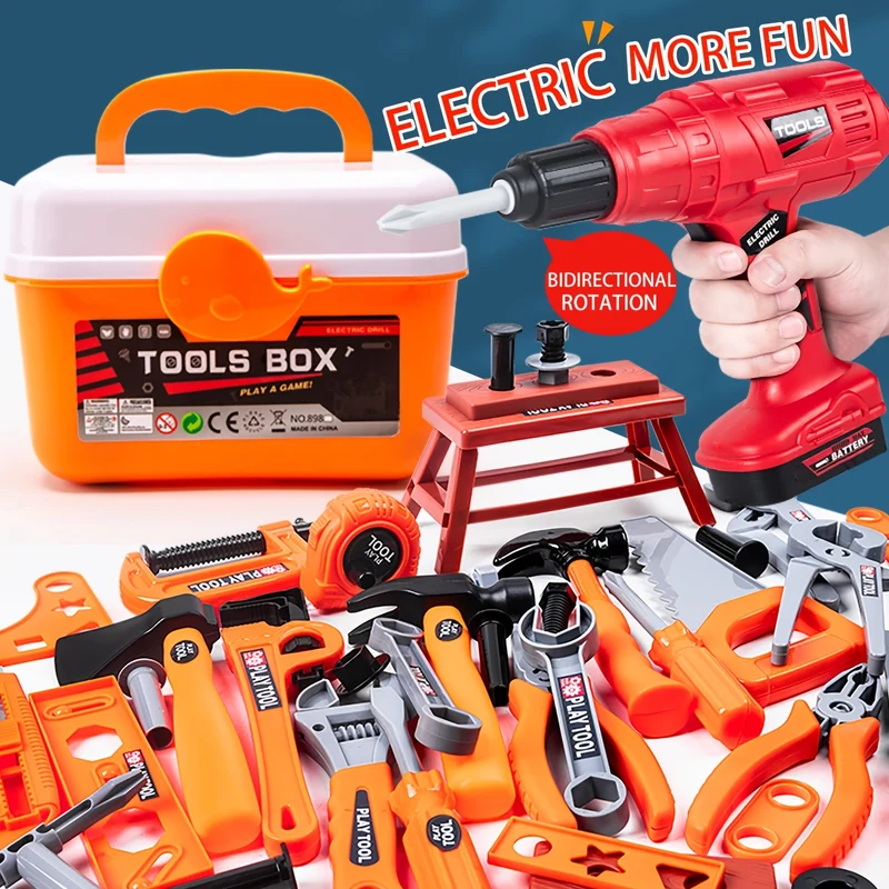 Set di strumenti per bambini Simulazione del bambino Strumento di manutenzione Riparazione Giocattolo per la famiglia 3+ Regalo di Natale, Halloween, Giorno del Ringraziamento Regalo di Natale di Halloween