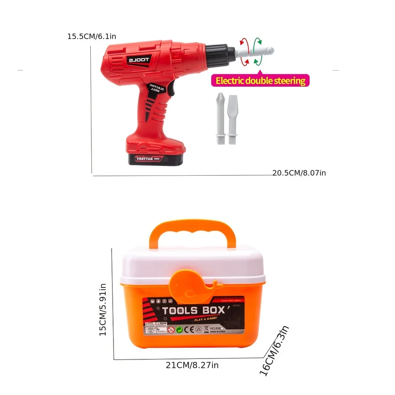 Set di strumenti per bambini Simulazione del bambino Strumento di manutenzione Riparazione Giocattolo per la famiglia 3+ Regalo di Natale, Halloween, Giorno del Ringraziamento Regalo di Natale di Halloween