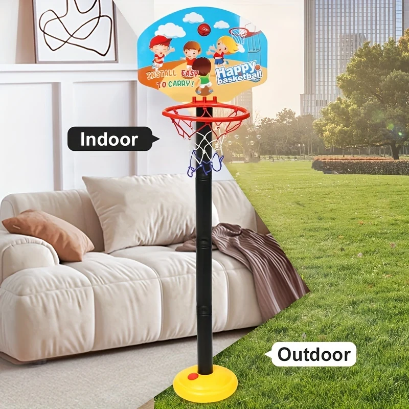 Canestro da basket per bambini 1 pezzo, altezza regolabile, canestro da basket per interni, giocattolo da tiro all'aperto, gioco in giardino, mini canestro da basket, supporto per basket, Natale, Halloween, regali del Ringraziamento