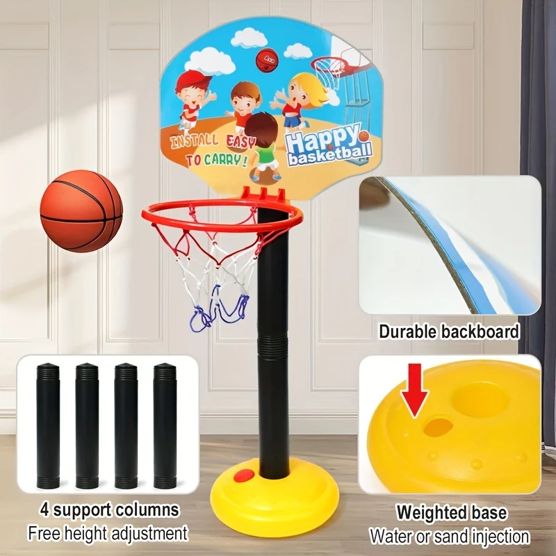 Canestro da basket per bambini 1 pezzo, altezza regolabile, canestro da basket per interni, giocattolo da tiro all'aperto, gioco in giardino, mini canestro da basket, supporto per basket, Natale, Halloween, regali del Ringraziamento