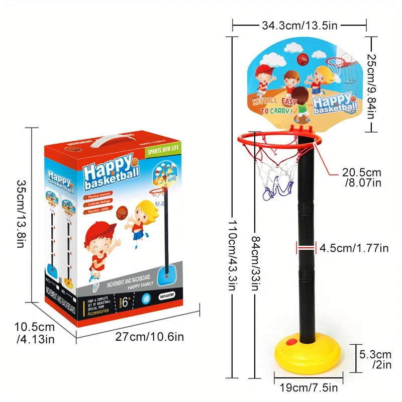 Canestro da basket per bambini 1 pezzo, altezza regolabile, canestro da basket per interni, giocattolo da tiro all'aperto, gioco in giardino, mini canestro da basket, supporto per basket, Natale, Halloween, regali del Ringraziamento
