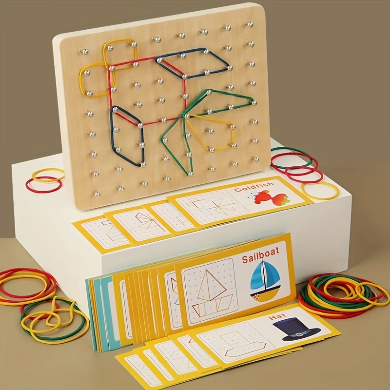 Montessori Geometria Matematica Aiuti Didattici Per Bambini, Gioco Puzzle Pegboard Forma, Giocattoli Educativi In Legno Per L'infanzia Per L'intelligenza Dei Bambini E Il Divertimento Dei Puzzle Regalo Di Natale E Halloween