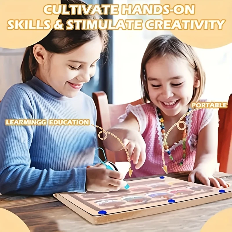 Labirinto magnetico di colori e numeri - Puzzle educativo in legno Montessori da tavolo per bambini - Attività per bambini Conteggio giochi di abbinamento Natale, Halloween, Giorno del Ringraziamento
