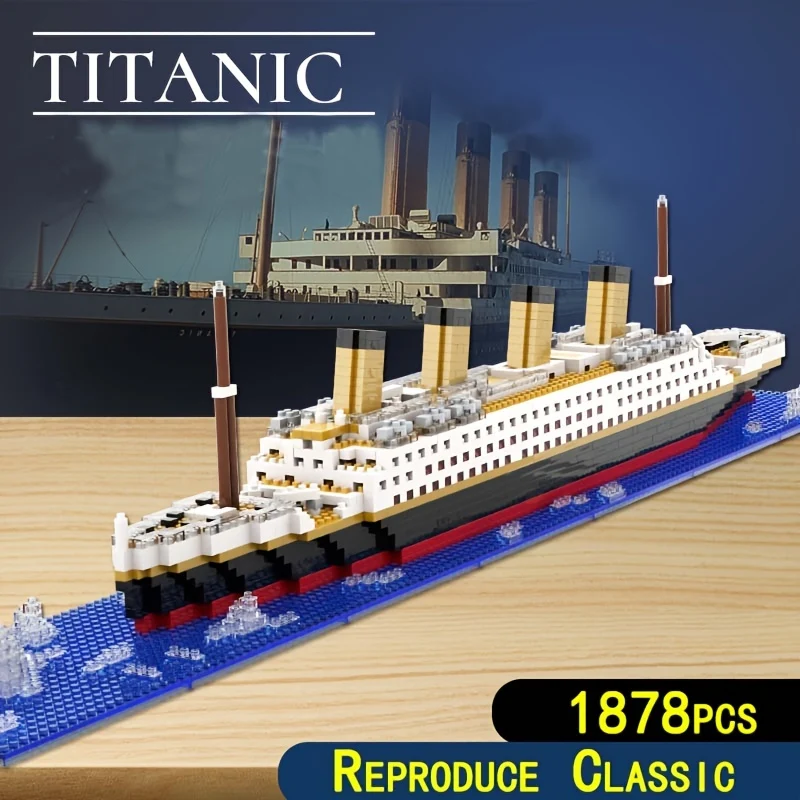 Blocchi di costruzione cinesi, modello di nave da crociera ad alta difficoltà, giocattolo assemblato, regalo di compleanno, Halloween/Giorno del Ringraziamento/Regalo di Natale