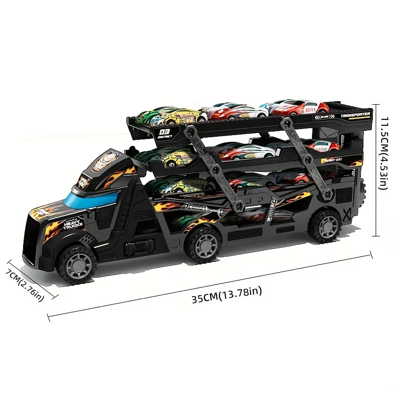 Auto Giocattolo Speciale Della Polizia Simulazione Per Bambini, Retrattile, Pieghevole, Espulsione, Deformazione, Invio Di Otto Piccole Auto, Regalo Di Halloween E Natale Per Ragazzi E Ragazze