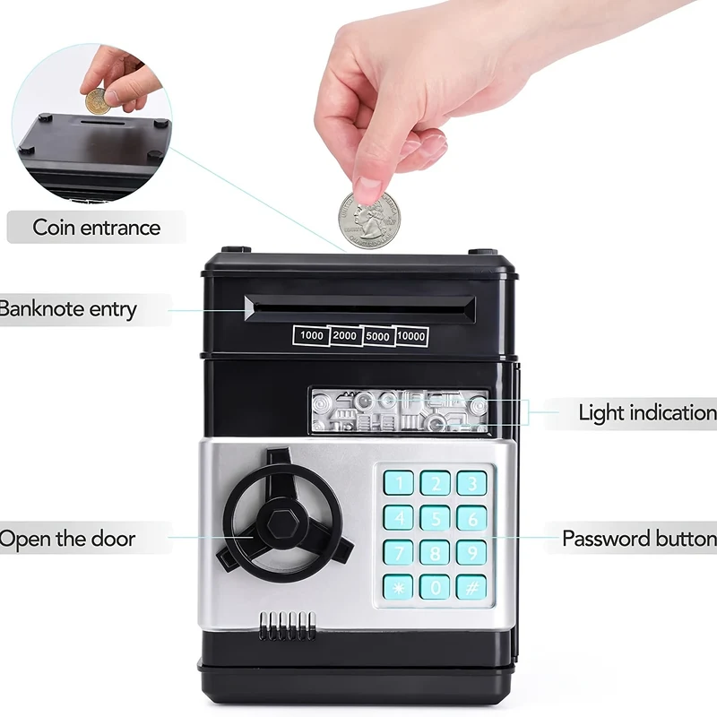 Salvadanaio Per Ragazze, Salvadanaio Elettronico Con Protezione Tramite Password, Scatola Di Immagazzinaggio Per Bobine Di Monete Per Casse Di Risparmio Bancomat, Regalo Di Halloween/Natale