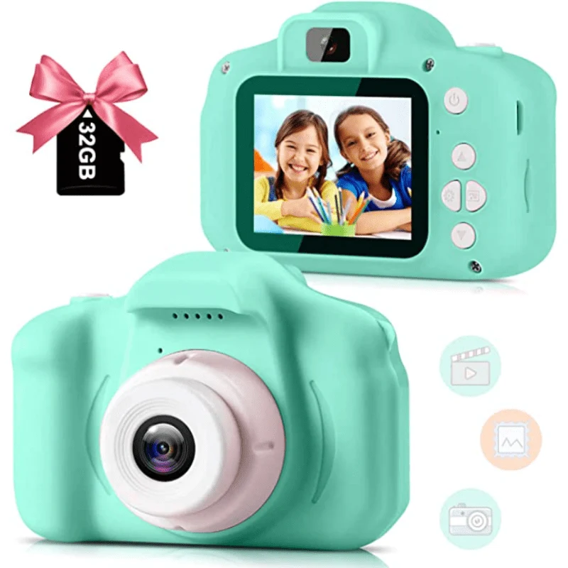 Fotocamera digitale per bambini 1080P, fotocamera ricaricabile per bambini giocattolo a colori con schermo da 5,08 cm 13MP con scheda SD 32G Halloween/Giorno del Ringraziamento/Regalo di Natale